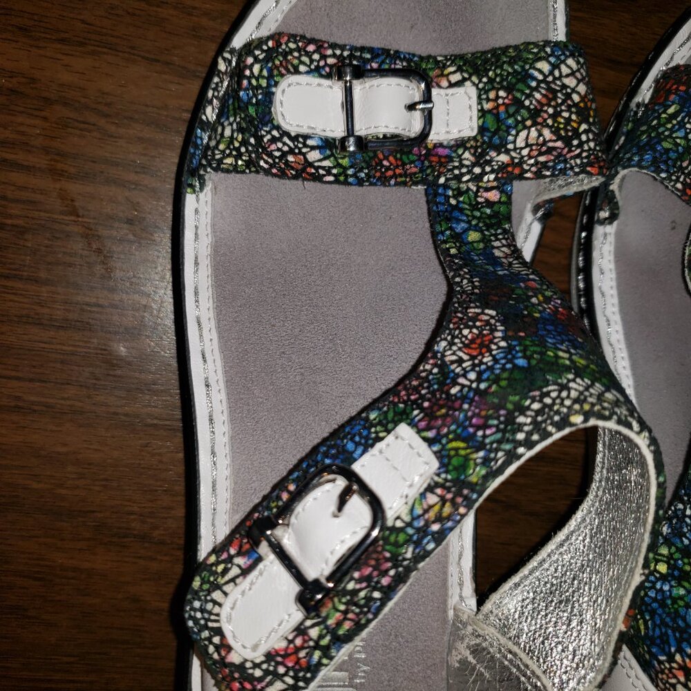 Alegria Lara Cathedral Slip-on wedge heel sandals with velcro straps Size 39 - Picture 4 of 16